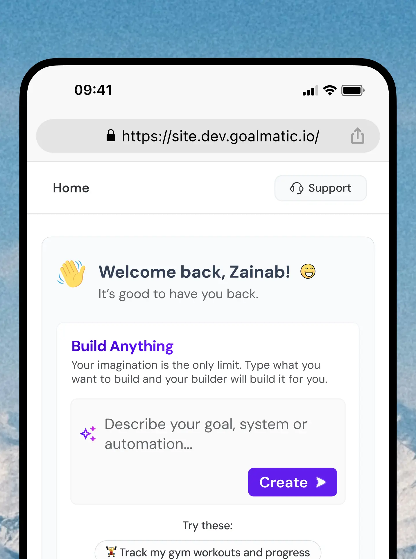 Goalmatic Dashboard Features